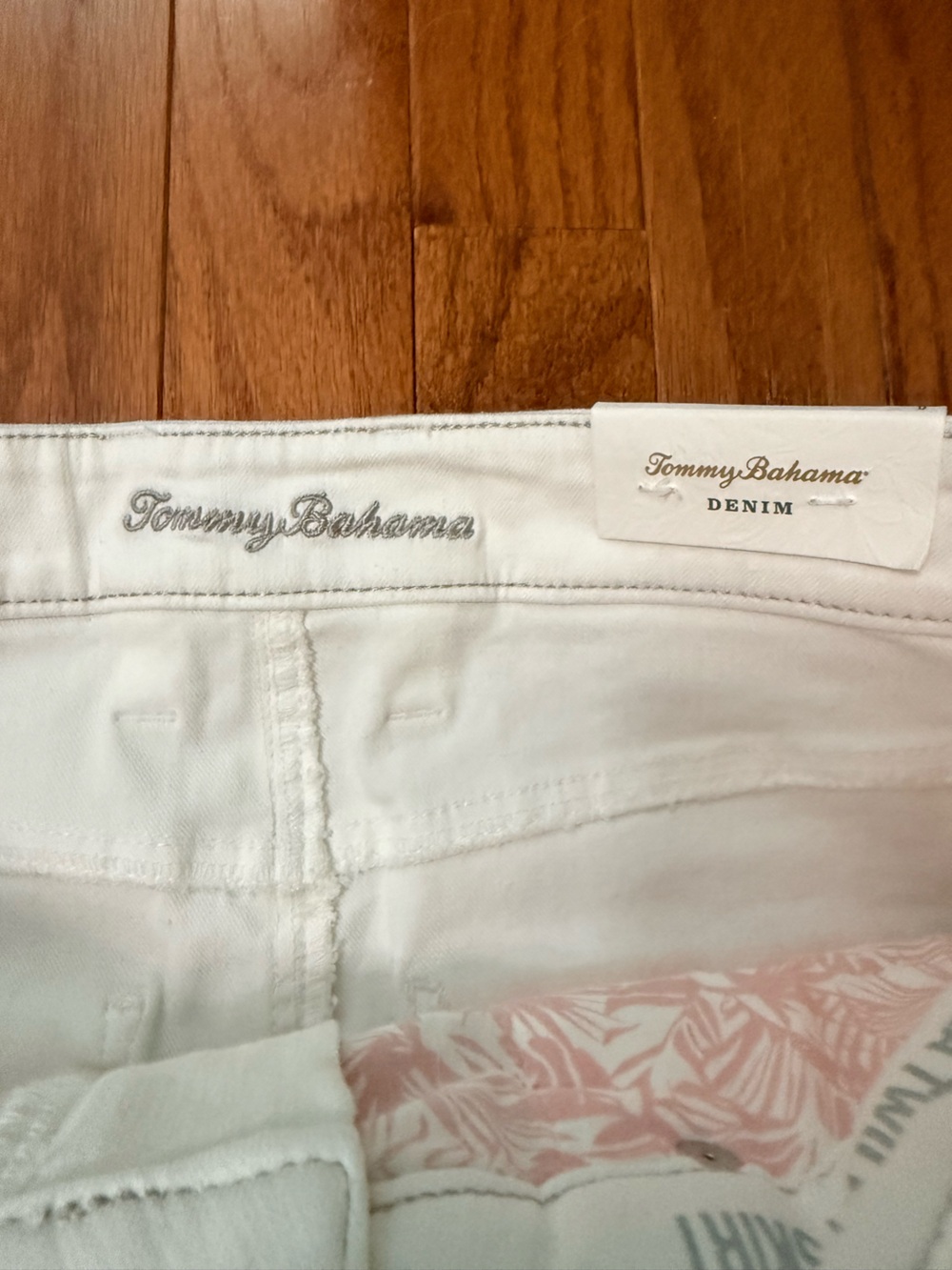 Tommy Bahama White Raw-Hem Denim Mini Skirt - Picture 3 of 4